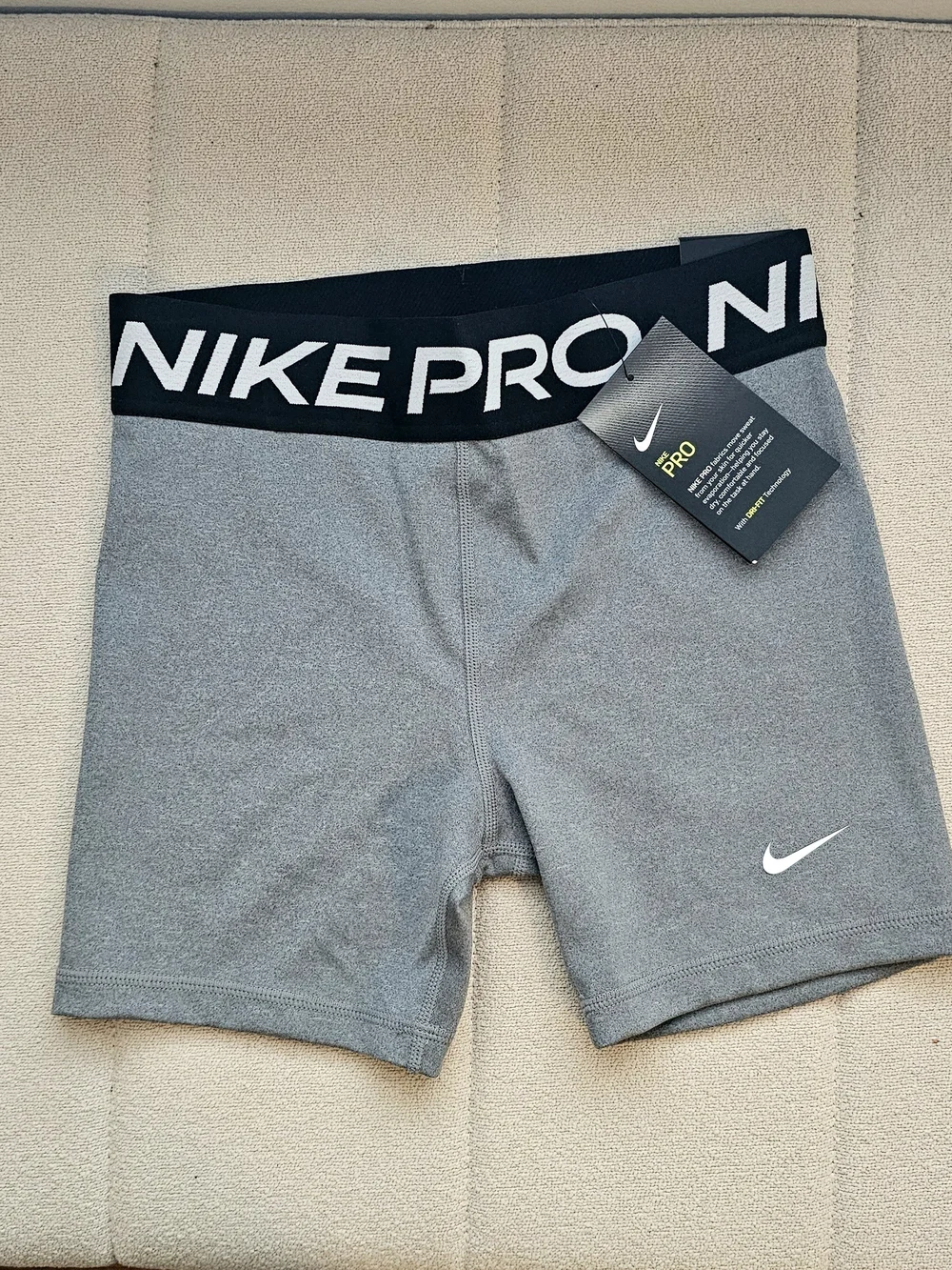 NWT Nike Girl's Pro Dri-FIT Gray Shorts - Large